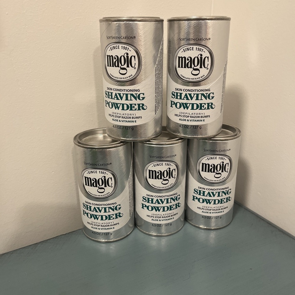 5 SoftSheen-Carson Magic Skin Conditioning Shaving Powder 4.5 Oz. Each